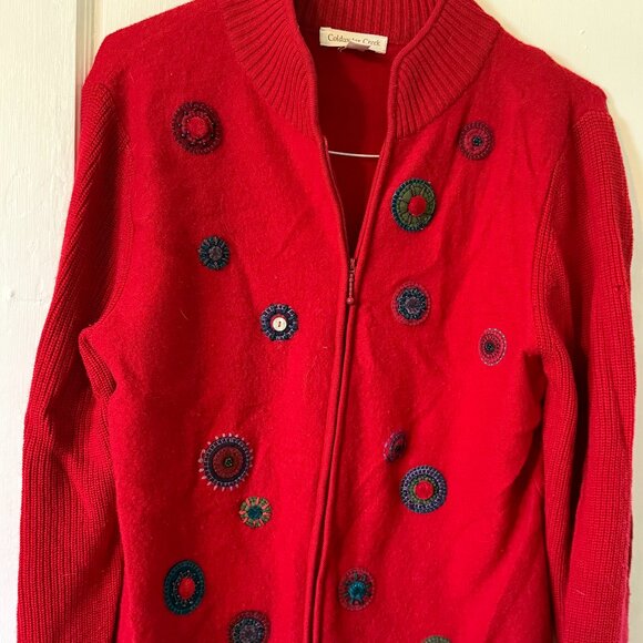 womens red Coldwater Creek cardigan sweater in Medium - Picture 1 of 8